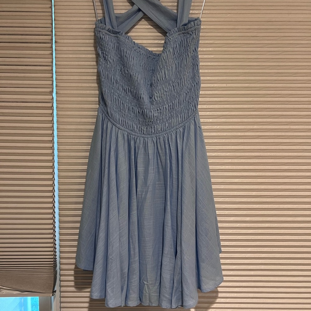 Vici Sun Dress
Color Light blue
Size Extra Large 
Never worn but took tag off
